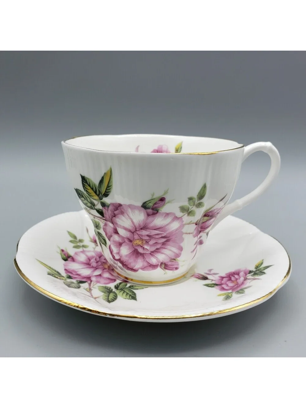 Vintage Royal Albert Teacup and Saucer Pink Old Fashion Rose Shelley Shape